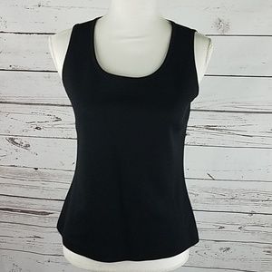 St. John Caviar Black Sleeveless Tank Top Small